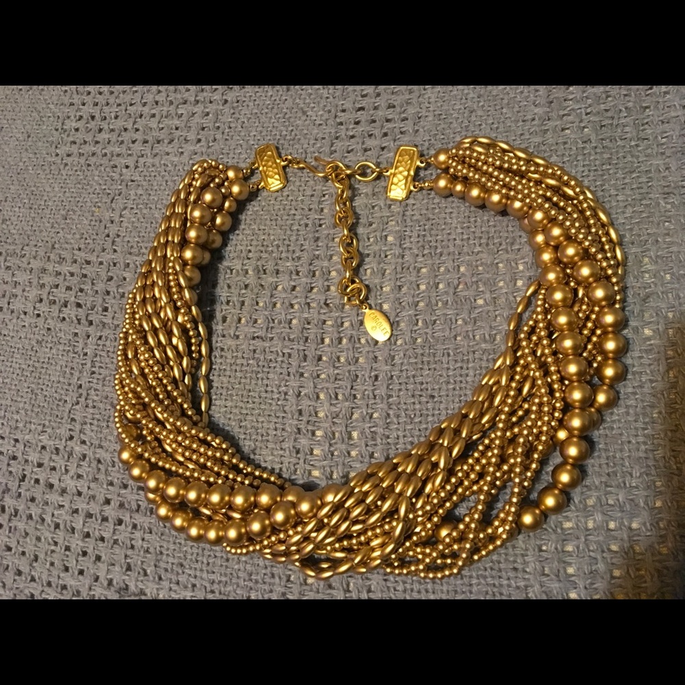 Gold tone layered necklace